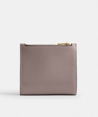 COACH(コーチ) 2つ折り財布美品  エッセンシャル スリム ビルフォールド ウォレット・カラーブロック CCZ09 グレーベージュ×ブルーグレー×アイボリー レザー COACH（コーチ） 財布 エッセンシャル スリム ビルフォールド